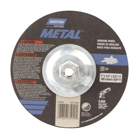 Norton Co Wheel Grinding Metal Ty27 7In 07660775940